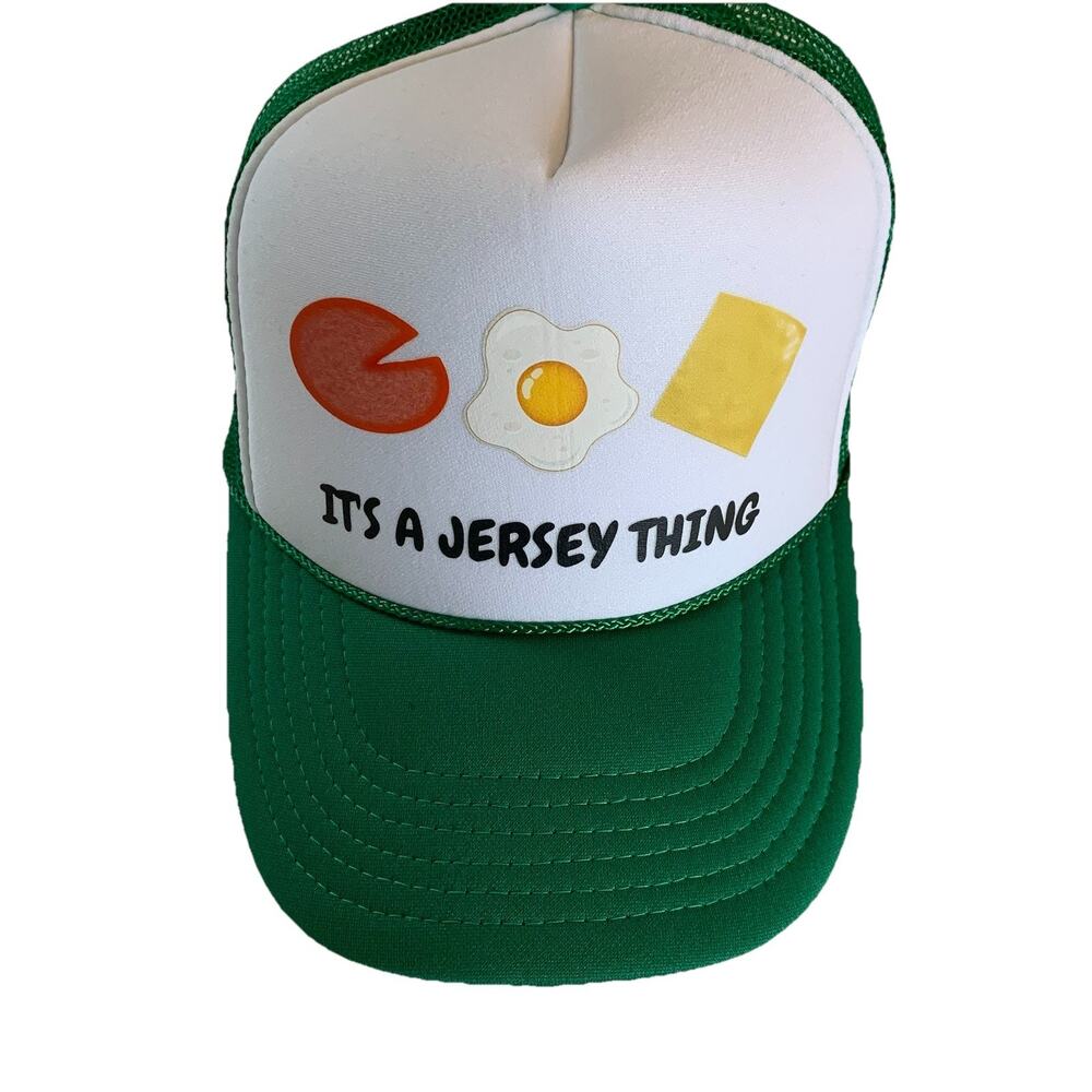 It’s A Jersey Thing Pork Roll, Egg & Cheese Foam Trucker Hat Green/White Otto